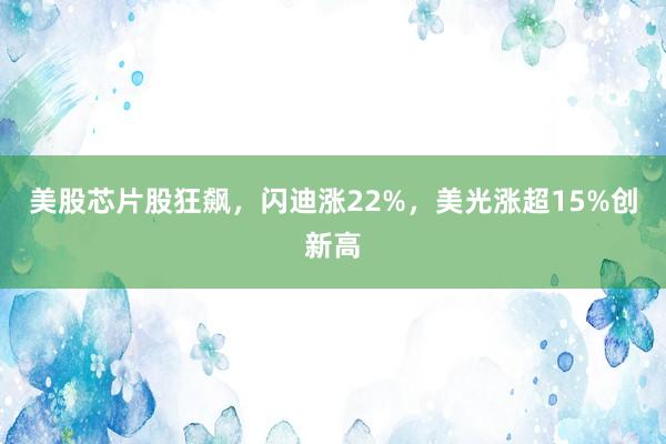 美股芯片股狂飙，闪迪涨22%，美光涨超15%创新高