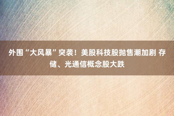 外围“大风暴”突袭！美股科技股抛售潮加剧 存储、光通信概念股大跌