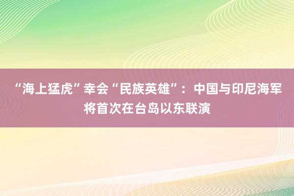 “海上猛虎”幸会“民族英雄”:中国与印尼海军将首次在台岛以东联演