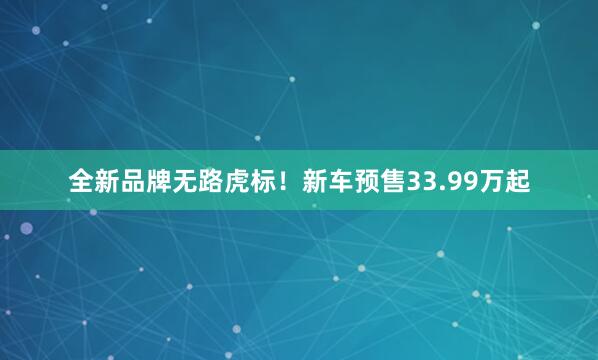 全新品牌无路虎标！新车预售33.99万起