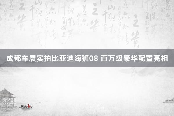 成都车展实拍比亚迪海狮08 百万级豪华配置亮相