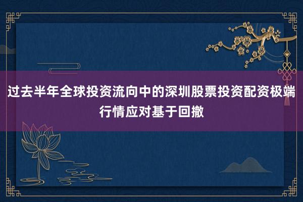 过去半年全球投资流向中的深圳股票投资配资极端行情应对基于回撤
