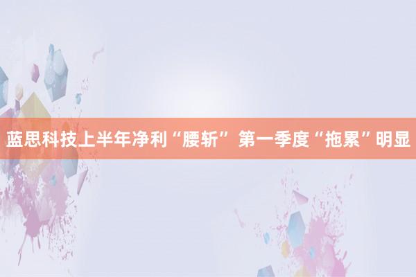蓝思科技上半年净利“腰斩” 第一季度“拖累”明显