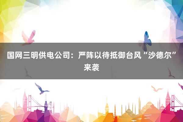 国网三明供电公司：严阵以待抵御台风“沙德尔”来袭