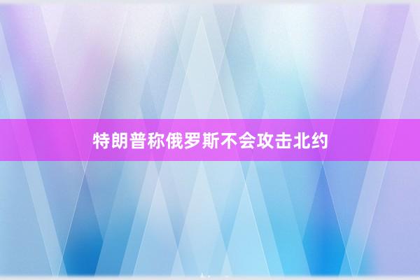 特朗普称俄罗斯不会攻击北约