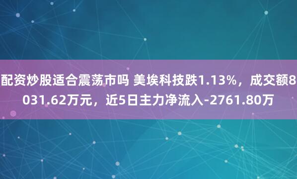 配资炒股适合震荡市吗 美埃科技跌1.13%，成交额8031.62万元，近5日主力净流入-2761.80万