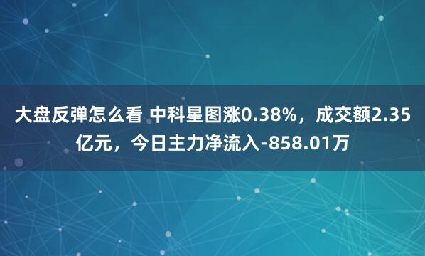 大盘反弹怎么看 中科星图涨0.38%，成交额2.35亿元，今日主力净流入-858.01万