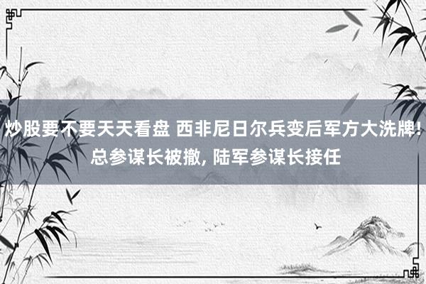 炒股要不要天天看盘 西非尼日尔兵变后军方大洗牌! 总参谋长被撤, 陆军参谋长接任